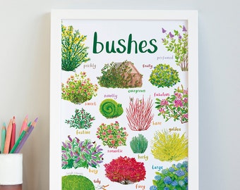 Bushes Art Print - A4
