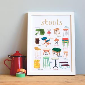 Stools Art Print - A4