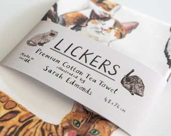 Lickers Cotton Cat Tea Towel