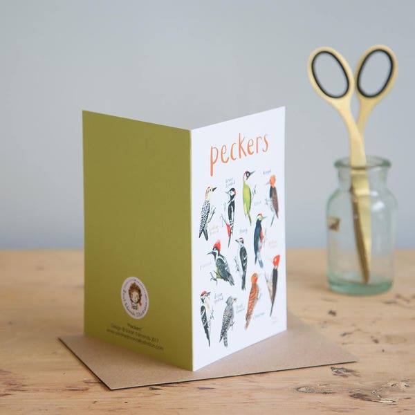 Peckers Card - A6 fun greeting card - cheeky woodpecker pun card - GC05