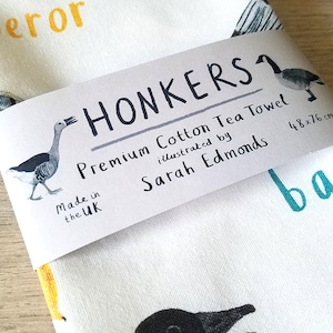 Honkers Cotton Tea towel cheeky duck bird design pun teatowel TT14 image 5