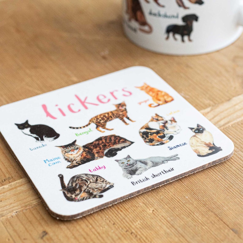 Pair of Lickers and Sniffers Cat and Dog Coasters image 4