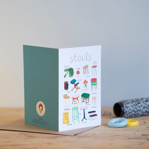 Stools Card - A6 fun greeting card - cheeky puns- GC13