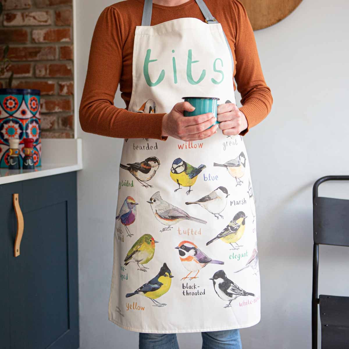 100% Cotton Grey Birds Adult Apron Aprons Home & Living Kitchen ...