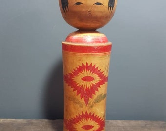 Kokeshi japonaise vintage - « Poupée en bois » - Poupée artistique traditionnelle