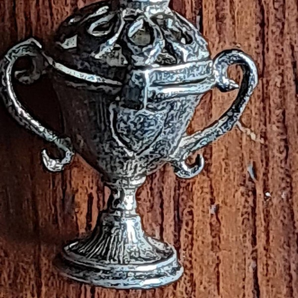 Vintage Sterling Silver Chalice Trophy Charm for Bracelet Decorative