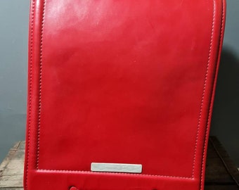 Vintage Japanese Red Randoseru - Traditional School Backpack / Bag / Satchel