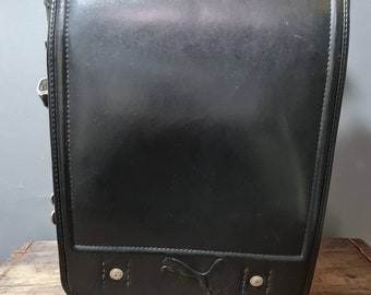 vintage japonais noir Puma Randoseru - sac à dos scolaire traditionnel / sac / cartable