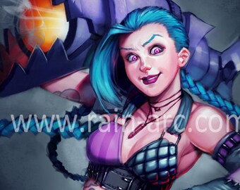 Jinx League of Legends Impresión de arte