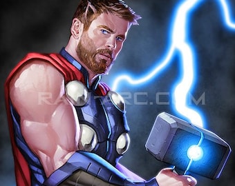 Thor de Avengers Art Print