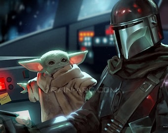 Linda impresión de arte alienígena para niños