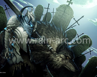 Dark Souls Artorias y Sif Art Print