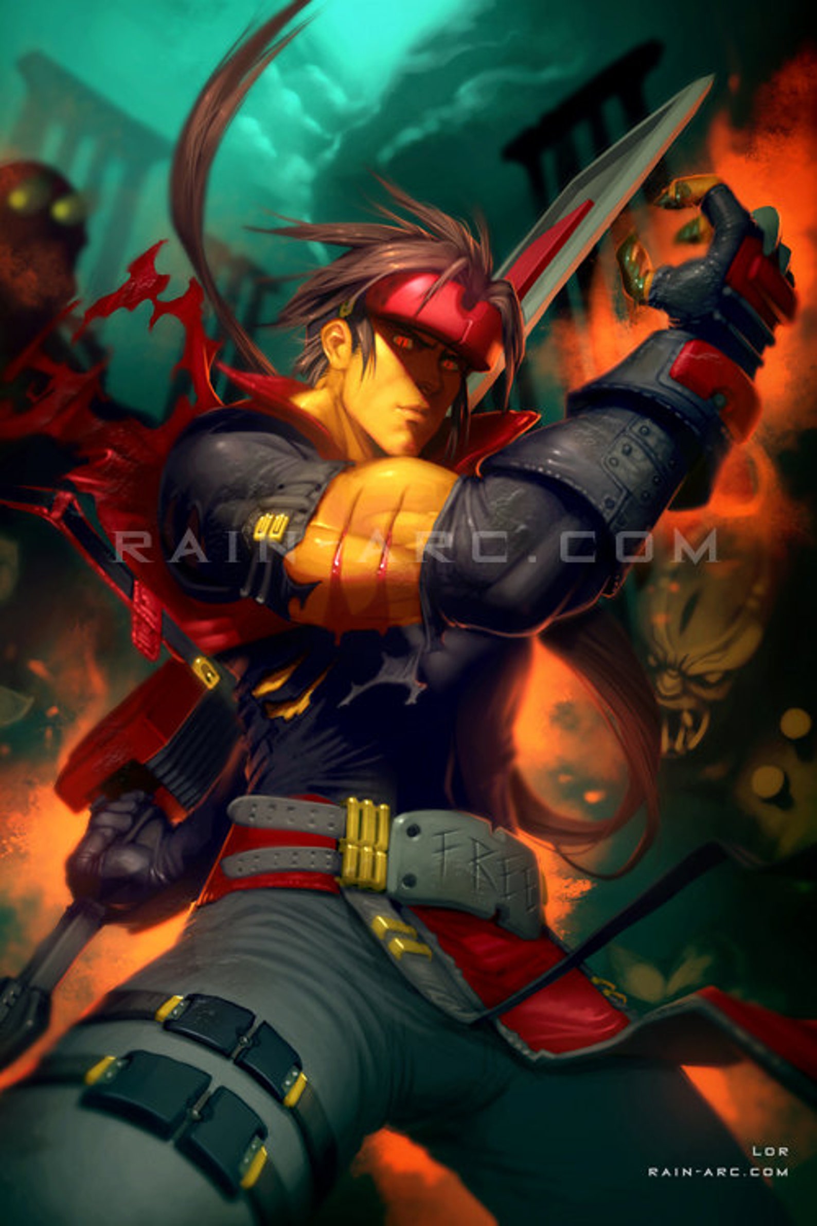 Sol Badguy From Guilty Gear Art Print Etsy