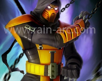 Scorpion de Mortal Kombat Art Print