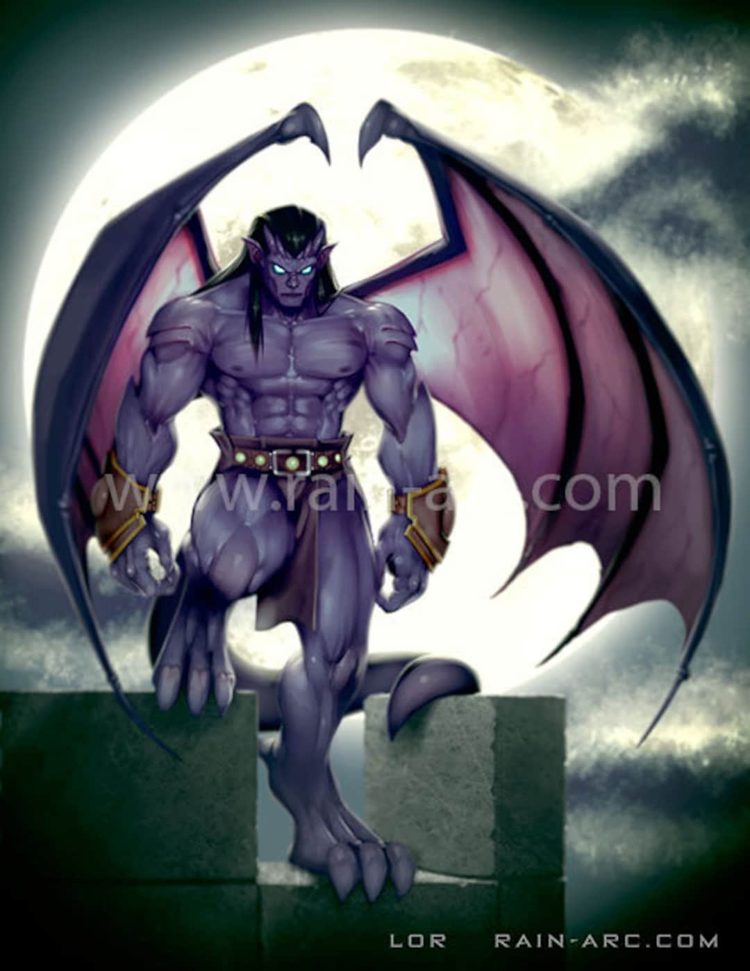 Goliath From Gargoyles Art Print Etsy