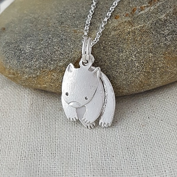 Wombat pendant sterling silver articulated