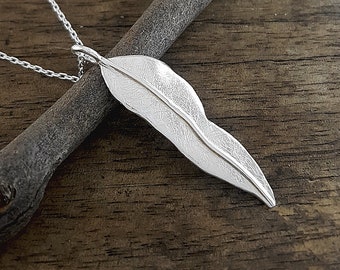 Leaf Eucalyptus Sterling Silver Pendant