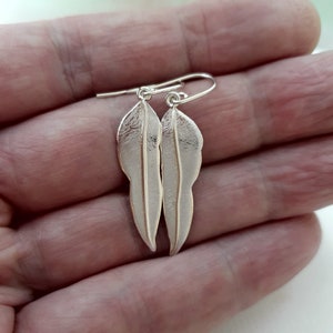 Gum leaf earrings in sterling silver