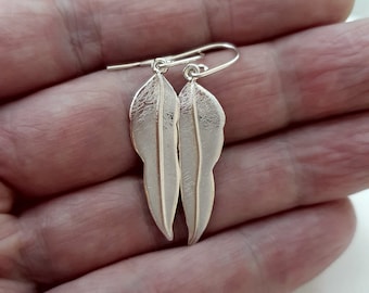 Gum leaf earrings in sterling silver