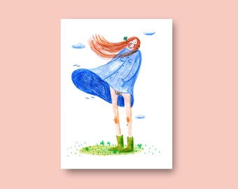Postcard »Windy Woman«