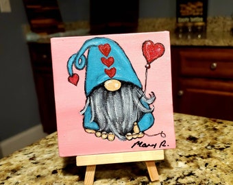 Easter Gnome Painting Little Gnome With A Bunny Ears Cap And Etsy