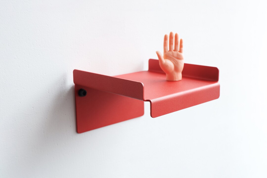 Matte Small Metal Wall Shelf Modern Floating Nightstand Home Etsy