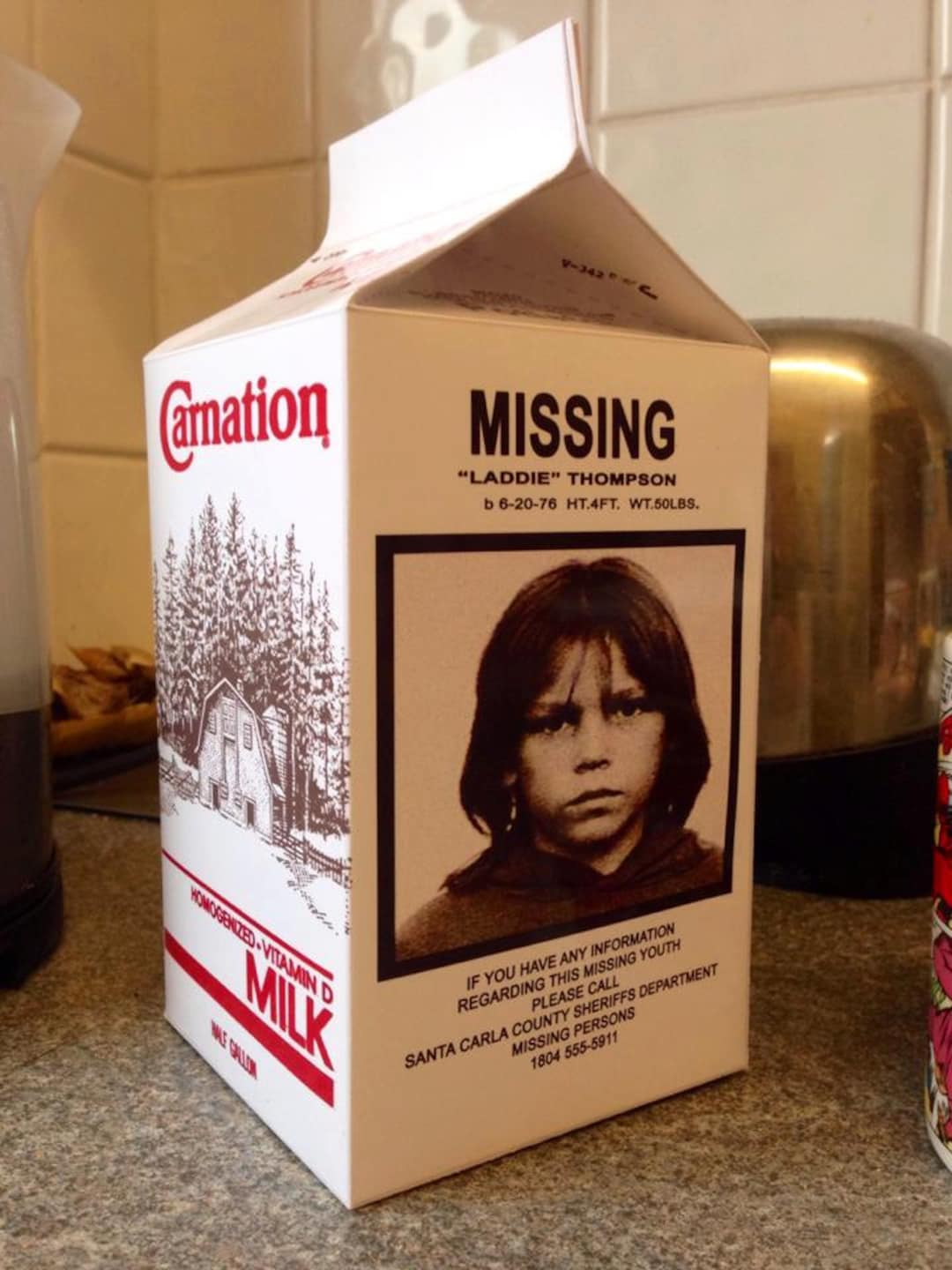 Lost Boys Replica laddie Thompson Milk Carton Horror Prop Etsy