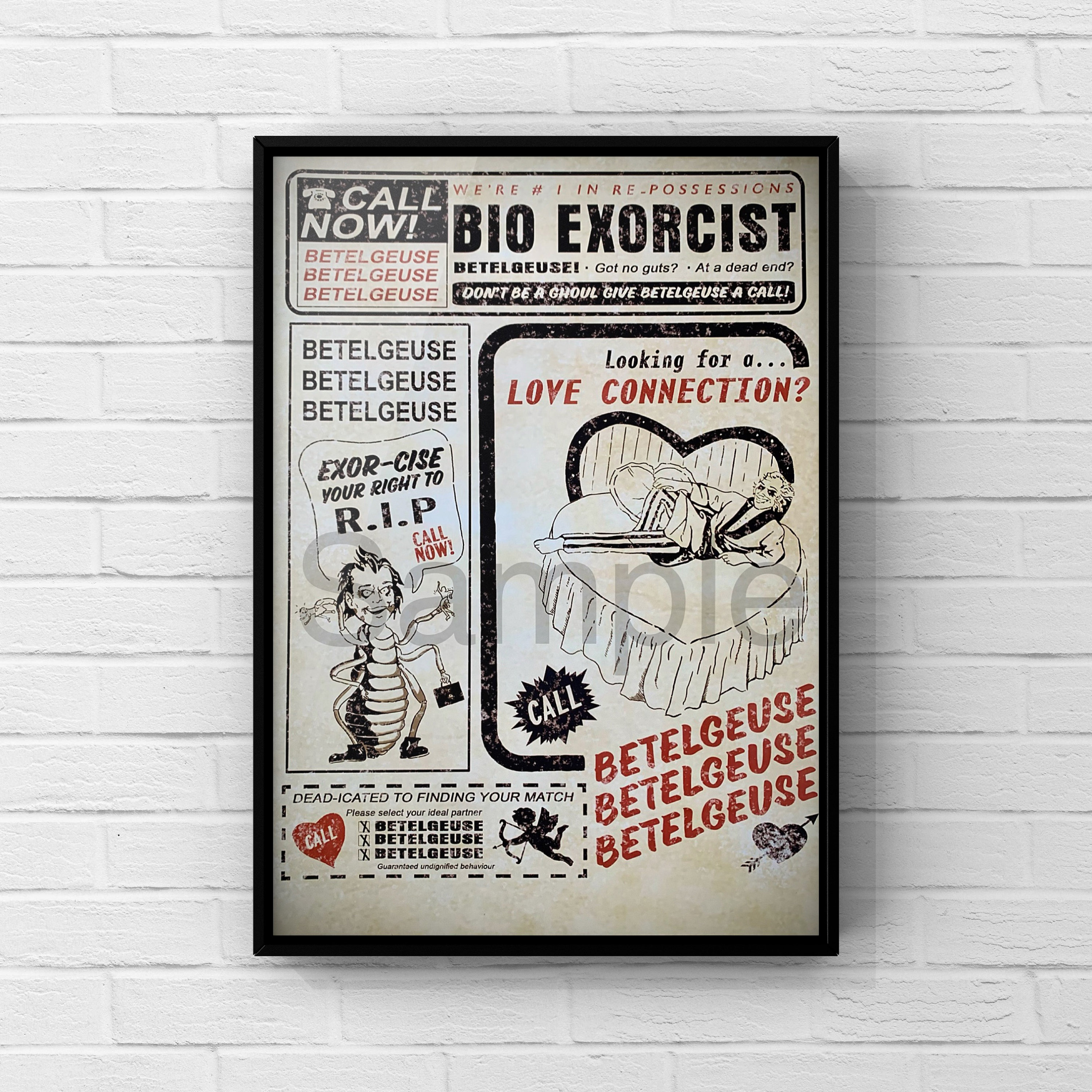 Beetlejuice Beetlejuice Flyer Replica Beetlejuice 2 A4 Print - Etsy, image size:3000x3000