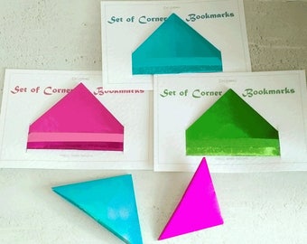 Corner Bookmarks - origami - paper bookmarks, lightweight, useful, practical, colourful