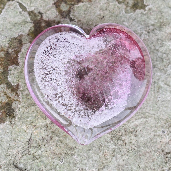 Glass Remembrance Heart with Ashes