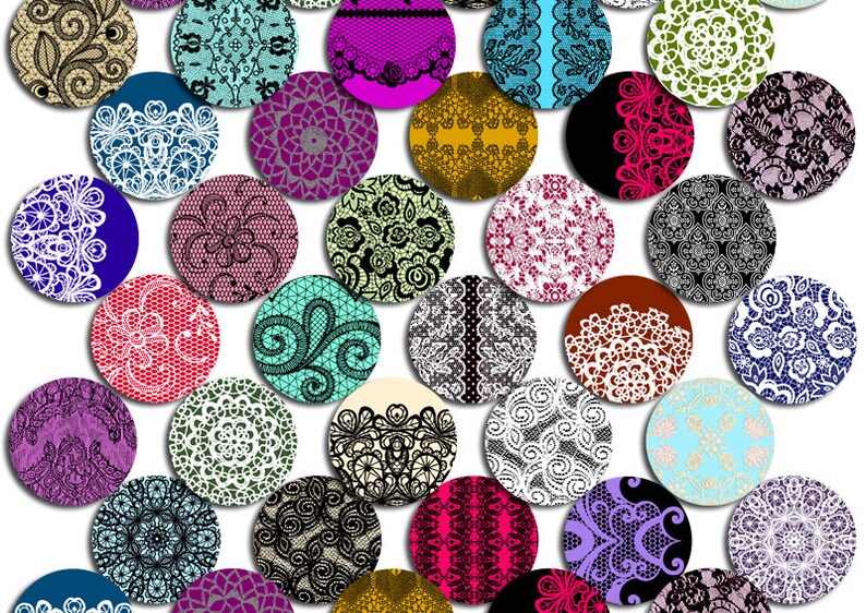 SPITZE LACE 30 Cabochonvorlagen Cabochon Vorlagen digital Download Buttonvorlagen Bilder für Schmuck Buttons Cabochon template Collage Bild 2