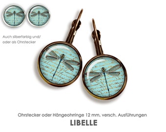 LIBELLE Ohrringe Ohrstecker Hängeohrringe Brisuren Ohrschmuck Cabochonschmuck Fingerring Kettenanhänger Schlüsselanhänger