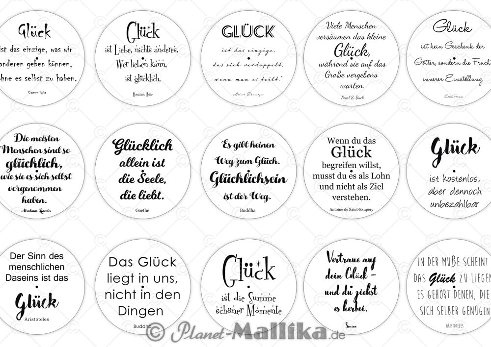 GLÜCK Teelicht Botschaften Teelicht Vorlagen Bilder für Etsy.de