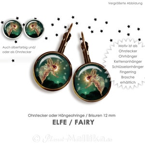 Ohrringe ELFE Ohrringe Hängeohrringe Ohrstecker Ohrhänger Brisuren Ohrschmuck Märchen Ohrringe Fee Fairy Hängeohrring Fantasy Grün Schmuck Bild 1