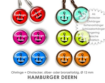 Ohrstecker HAMBURGER DEERN Ohrringe Ohrstecker Hängeohrringe Brisuren Ohrschmuck OHRSTECKER Städte Ohrring silber bunt Schmuck Hamburg