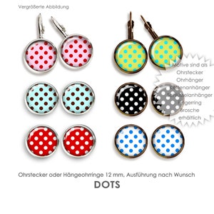 Earrings DOTS dots stud earrings hanging earrings leverback earrings cabochon earrings picture earrings earrings with dotted cabochon pattern