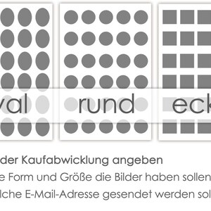 Puede incluir: Una gu&iacute;a visual de diferentes formas, mostrando formas ovaladas, redondas y cuadradas. El texto debajo dice: "Por favor, especifique en el proceso de compra - qu&eacute; forma y tama&ntilde;o deben tener las im&aacute;genes - a qu&eacute; direcci&oacute;n de correo electr&oacute;nico deben enviarse."