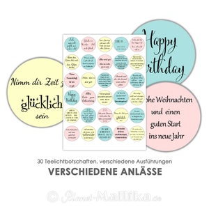 VERSCHIEDENE ANLÄSSE Teelicht - Botschaften Teelicht Vorlagen Bilder für Teelichter digitale Datei zum Selbstausdrucken
