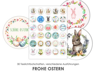 FROHE OSTERN Ostergruß Teelicht - Botschaften Teelicht Vorlagen Bilder für Teelichter digitale Datei zum Selbstausdrucken