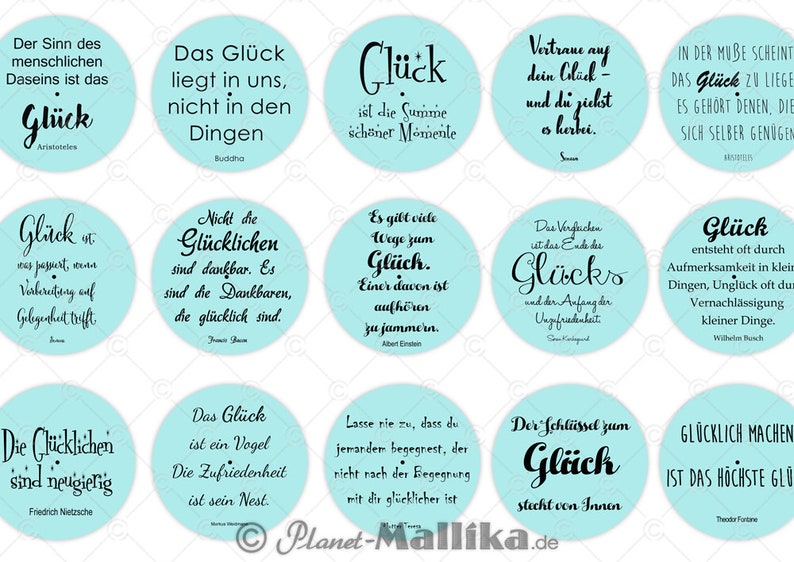 GLÜCK Teelicht Botschaften Teelicht Vorlagen Bilder für Etsy