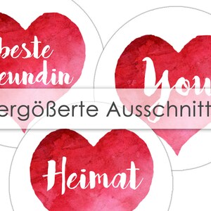 Cabochon Vorlagen HERZ personalisierbar Bild 6