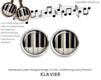 KLAVIER Ohrringe Ohrstecker Hängeohrringe Brisuren Ohrschmuck OHRSTECKER Cabochonschmuck Fingerring Kettenanhänger Schlüsselanhänger