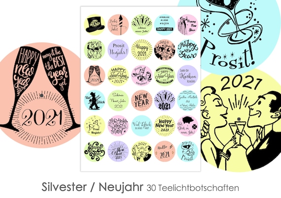 Silvester Neujahr 2021 Teelicht Botschaften Teelicht Etsy