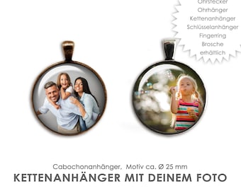 Kettenanhänger FOTO NACH WUNSCH Kettenanhänger Anhänger Foto Cabochonanhänger Kette nach Kundenwunsch individualisiert personalisiert Bild