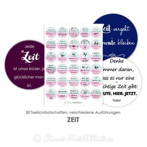 ZEIT tealight - messages tealight templates images for tealights digital file for self-printing with sayings on the topic of "time"