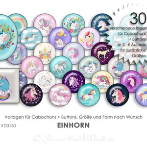 UNICORN Unicorn 30 digital cabochon templates Cabochon templates digital download button templates jewelry images buttons template collage