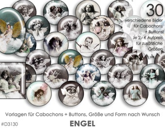 ENGEL 30 Cabochonvorlagen Cabochon Vorlagen digital Download Buttonvorlagen Bilder für Schmuck Buttons Cabochon Collage Engel vintage