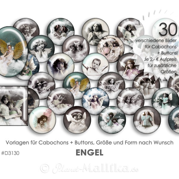 ENGEL 30 Cabochonvorlagen Cabochon Vorlagen digital Download Buttonvorlagen Bilder für Schmuck Buttons Cabochon Collage Engel vintage