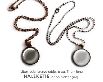 Kette Halskette Gliederkette Kugelkette ohne Anhänger bronzefarbig silberfarbig 51 cm