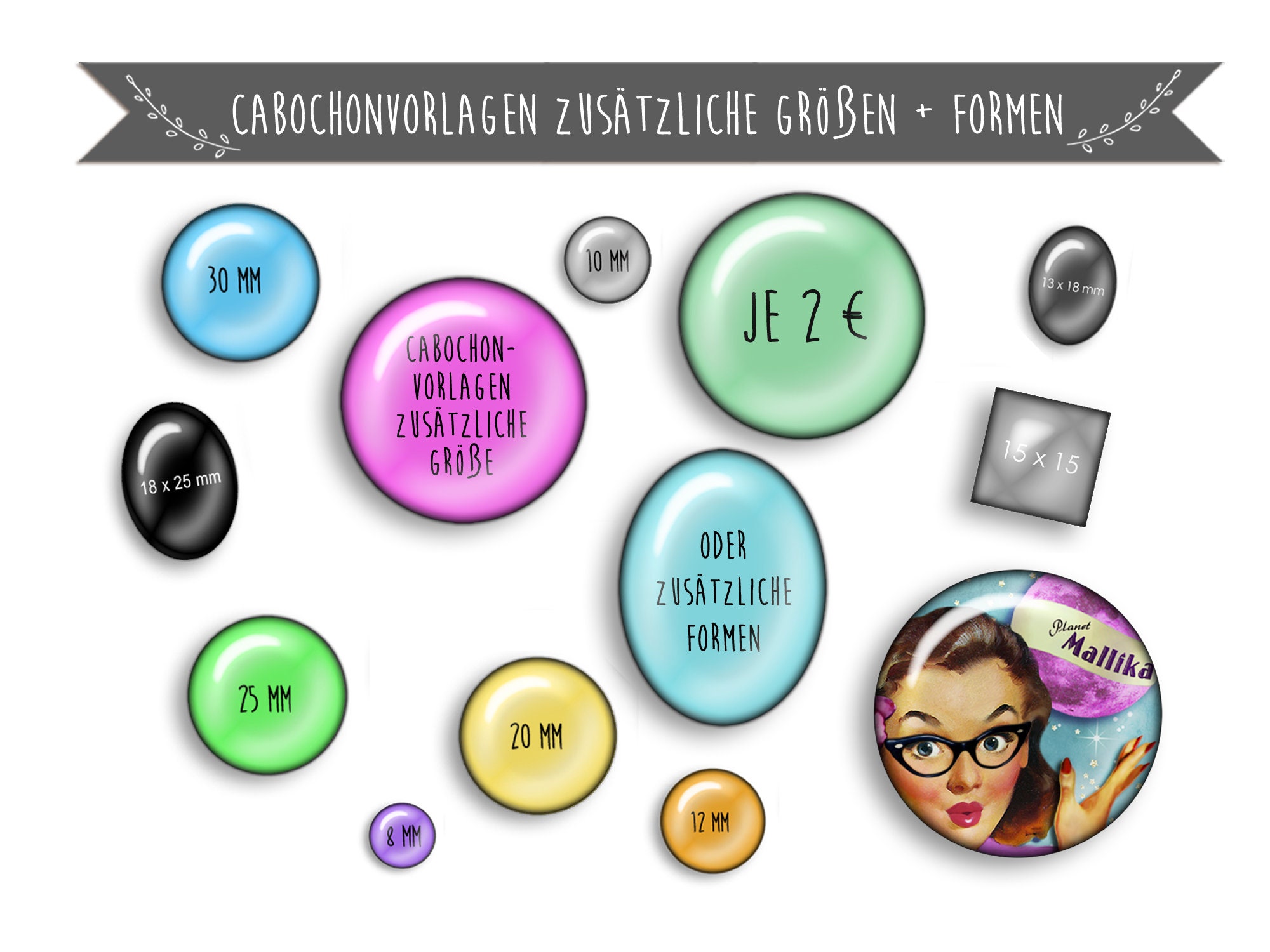 CABOCHON TEMPLATES for Additional Sizes And/or Shapes - Etsy